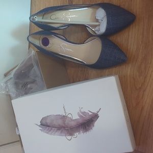 Jessica Simpson denim heels